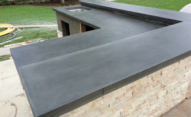 Outdoor Kitchen Concrete Countertops, How To Pour In Place Outdoor Concrete Countertops